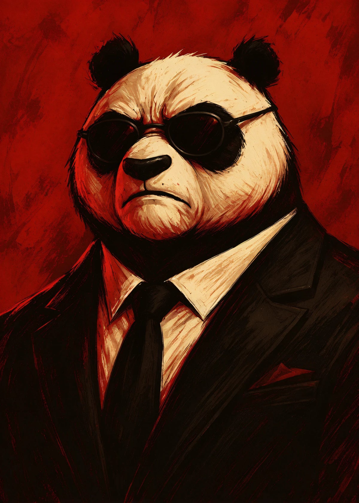 Takım elbiseli panda
