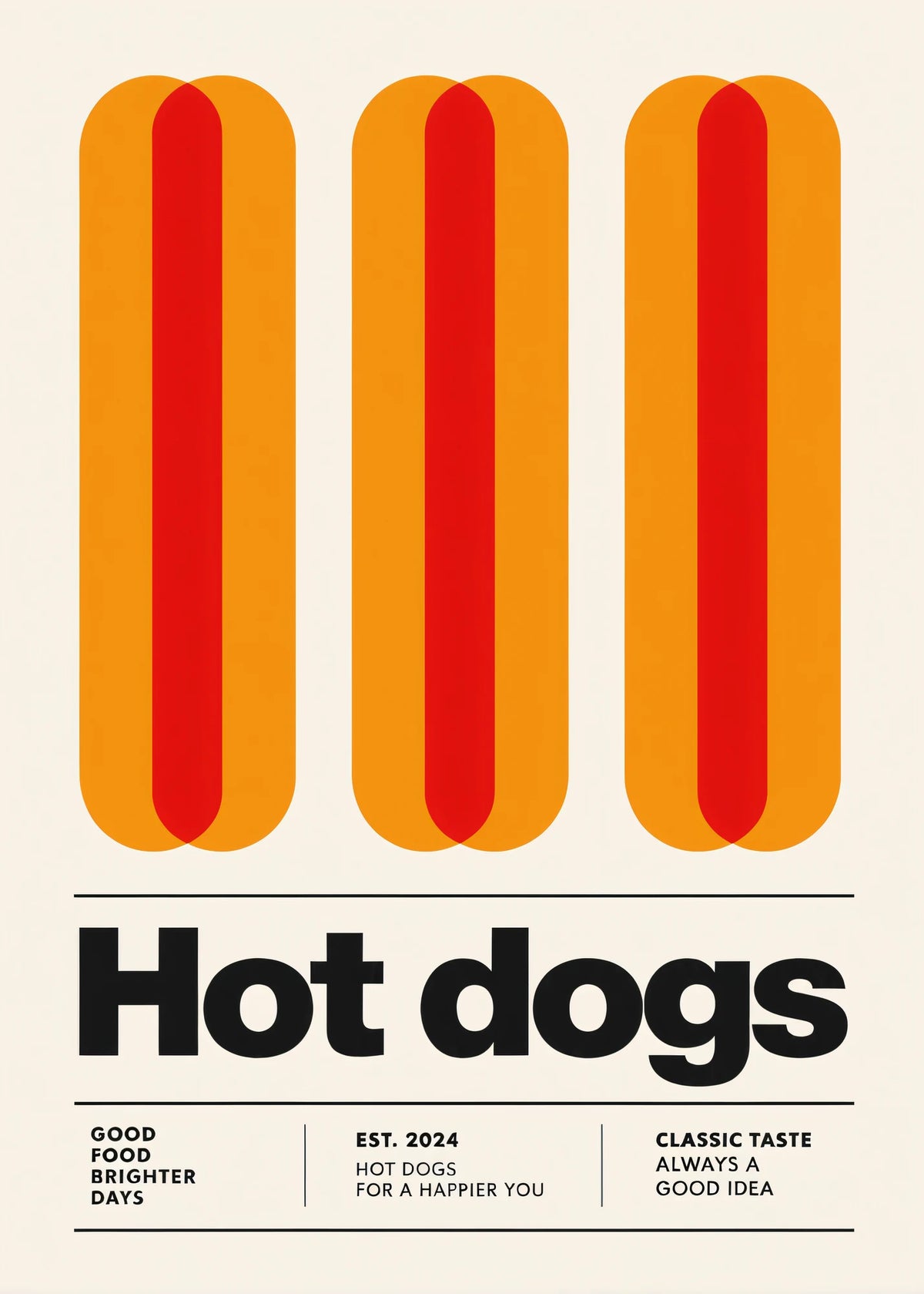 Hotdogs geometrik afişi