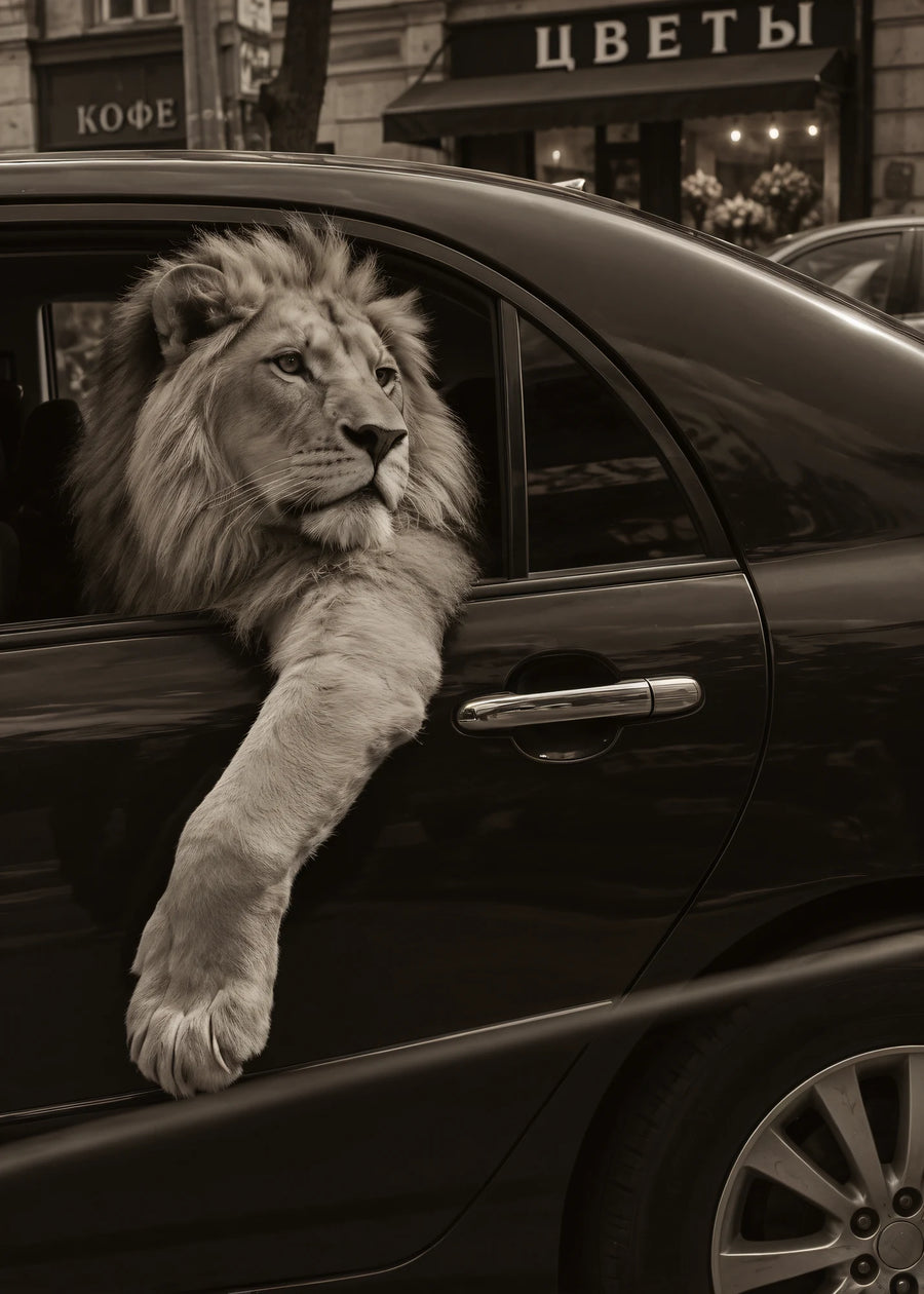 Arabada aslan