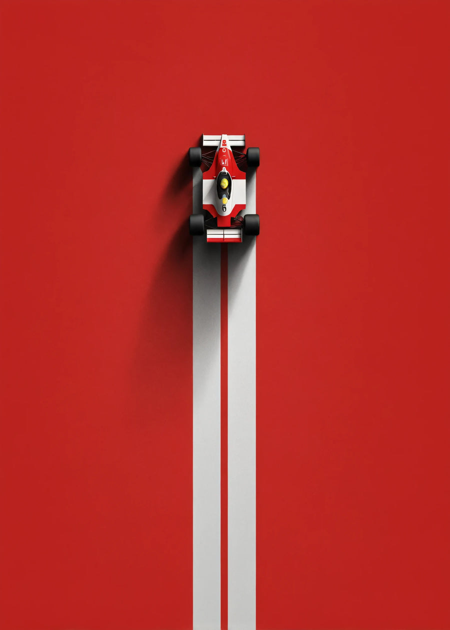 Minimal kırmızı yarış aracı