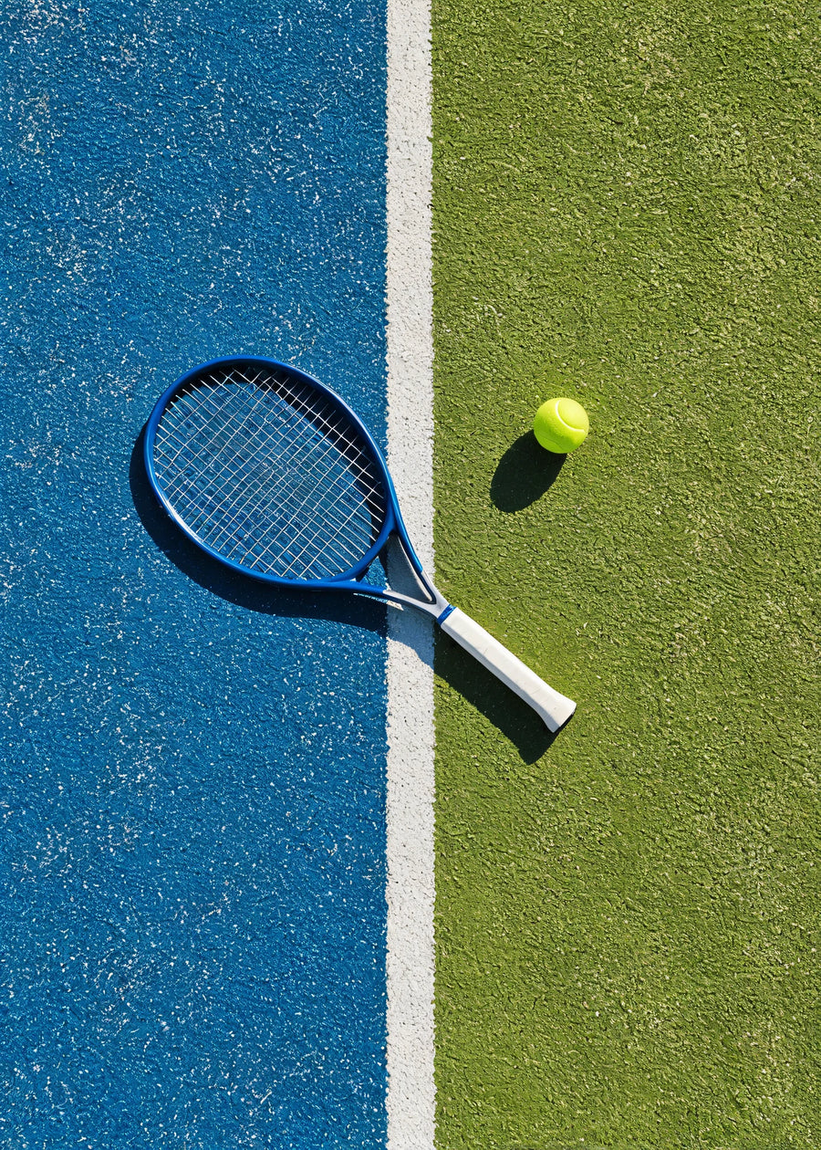 Mavi yeşil tenis sahası