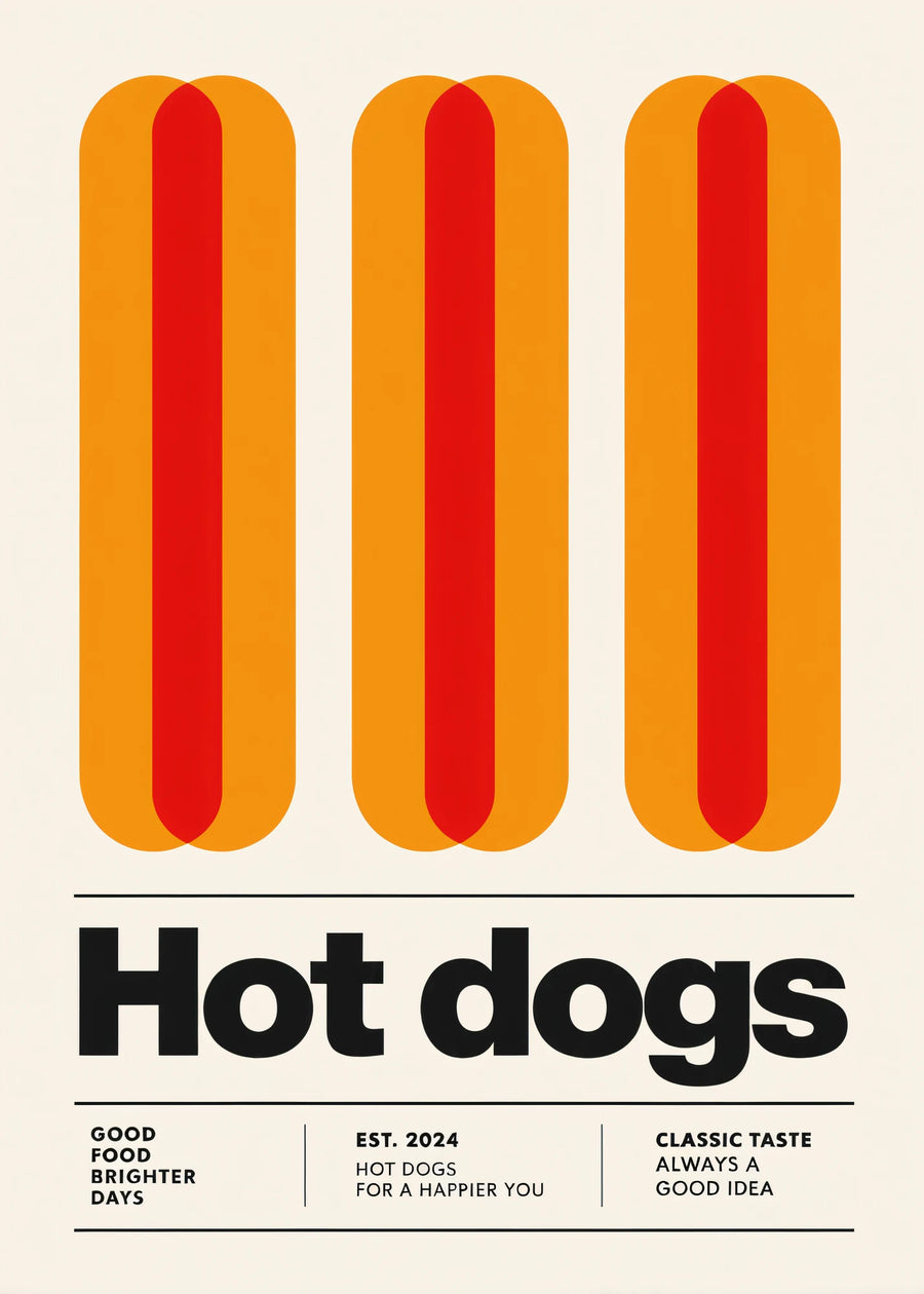 Hotdogs geometrik afişi