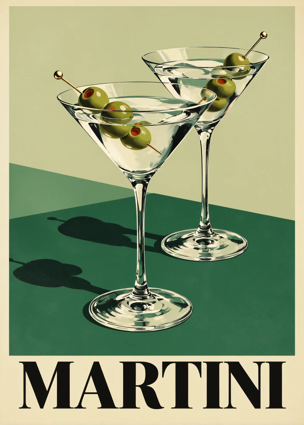 Martini kadehleri afişi