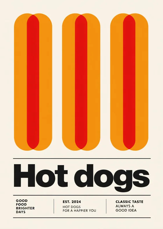 Hotdogs geometrik afişi